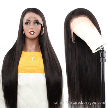 Glueless Cheap Wholesale 100% Natural Indian Long Straight,  HD Transparent Lace Front Virgin Human Hair Wig